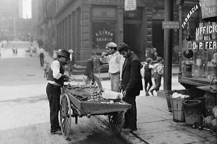Vintage oyster street vendor, New York